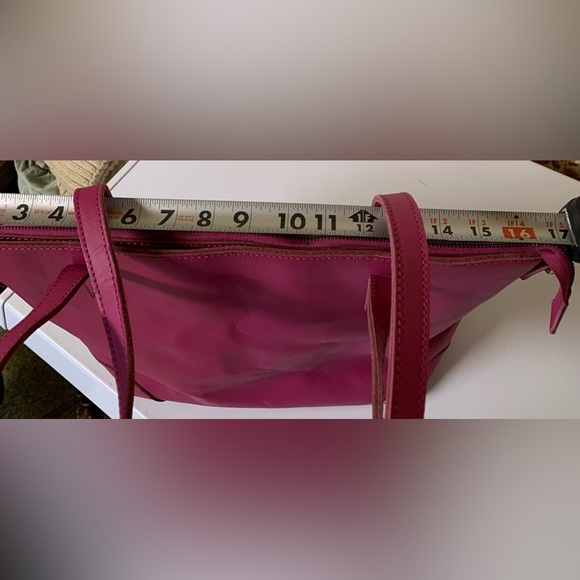 Denver Leather Craft Buffalo Leather Fuchsia Marilyn Tote Bag - Picture 13 of 16